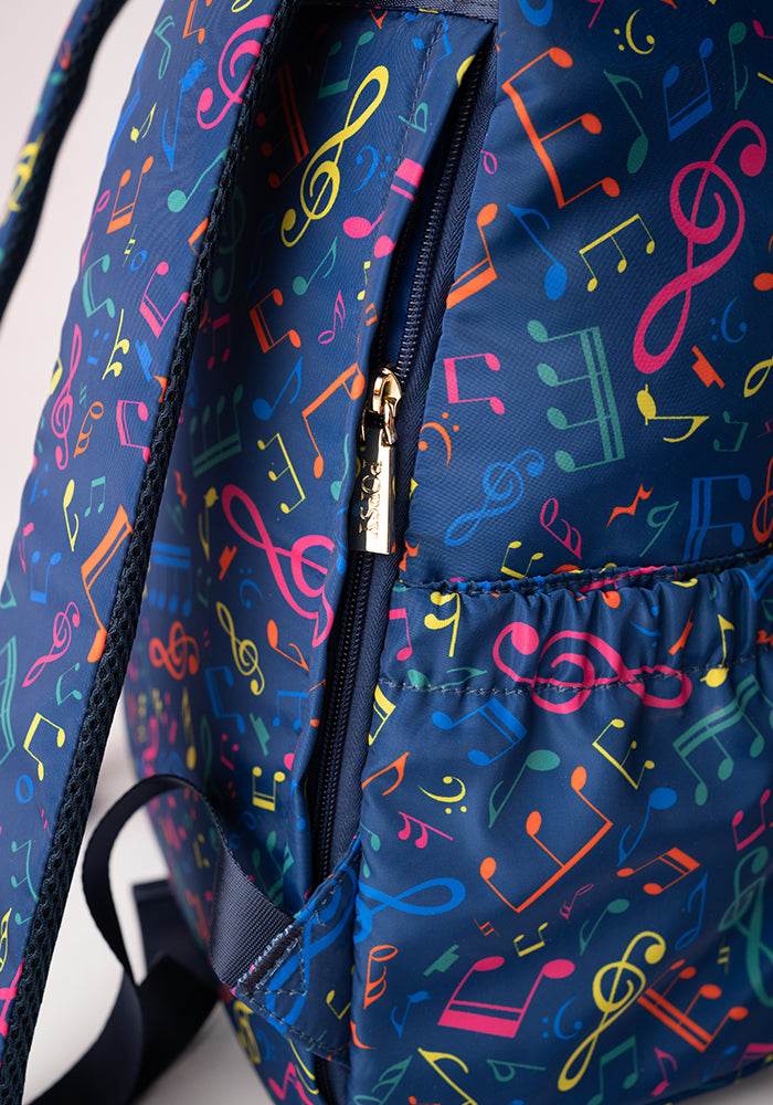 Musical Notes Print Rucksack