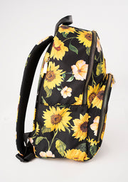 Black Sunflower Print Rucksack