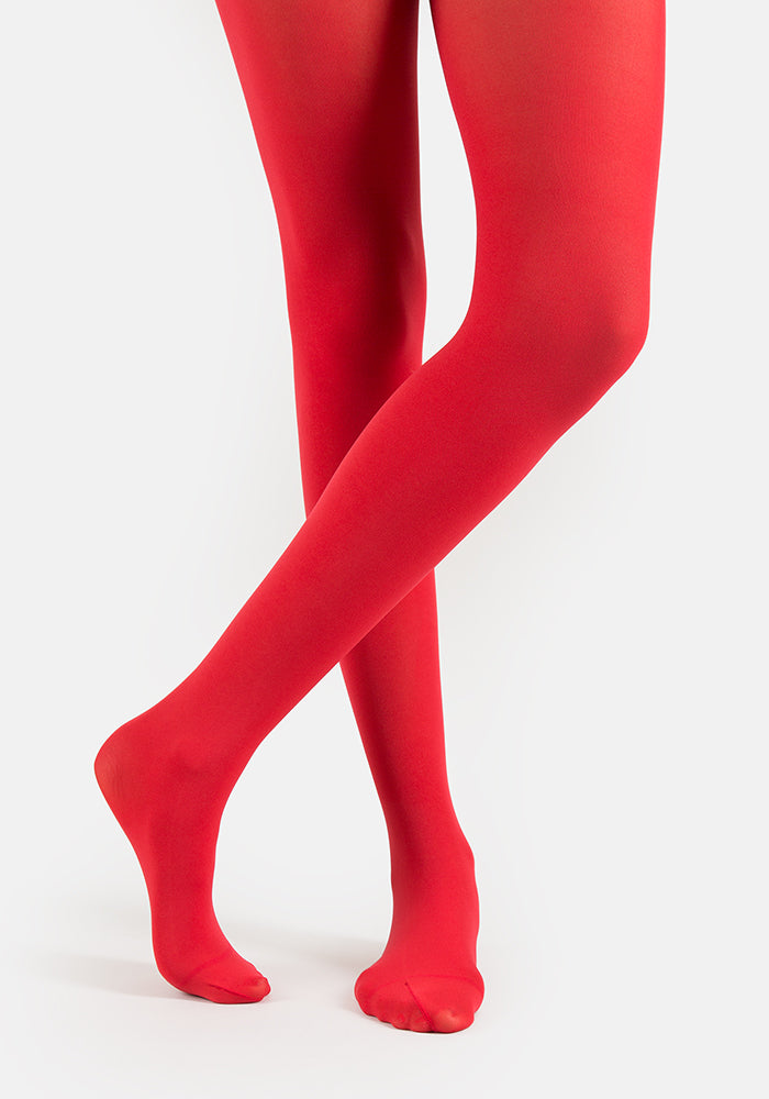 Premium 50 Denier Footless Tights Flo Red – Popsy Clothing
